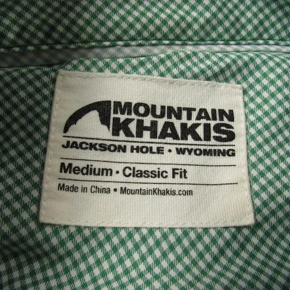 Mountain Khakis Shirt Mens Medium Green Gingham Check Passport EC Outdoor - Picture 4 of 13